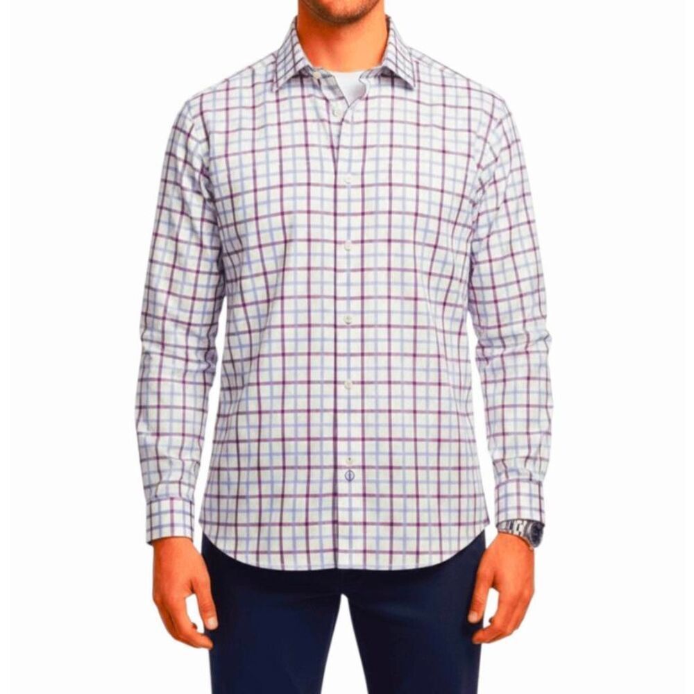 DAVID DONAHUE Long Sleeve Button Down Shirt Size XL 36/37 17.5